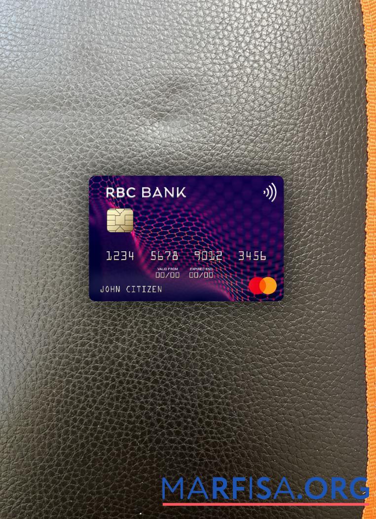 Blank USA RBC Bank mastercard photolook front sample